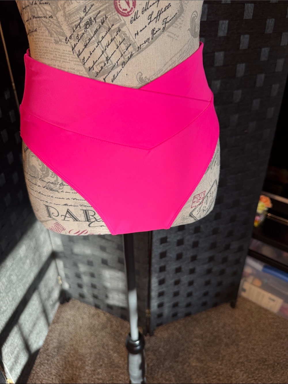 HALARA High-Waist Bikini Bottoms in Hot Pink